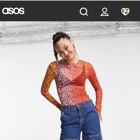 ASOS Weekday Graphic Sheer Long Sleeve with iconic printed Weekday design - Picture 3 of 4